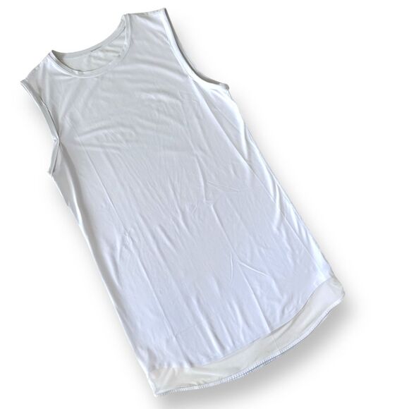 Athleta Sunlover UPF50 Dress, Fine Mesh 2.5" Hem White Slvless Wm Sz M EUC - Picture 7 of 11